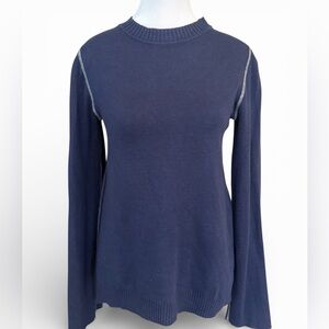 Michael Stars Navy  Long Sleeve Sweater Contrast Stitching Size XS